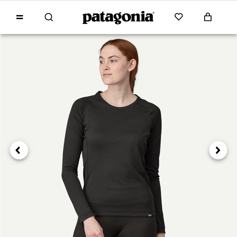 Patagonia Capiline black base layer top medium